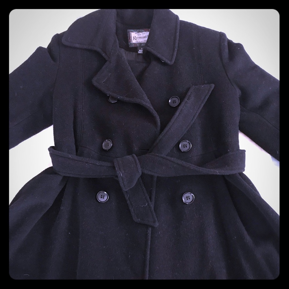 Rothschild Black Wool Dress Coat Size 7